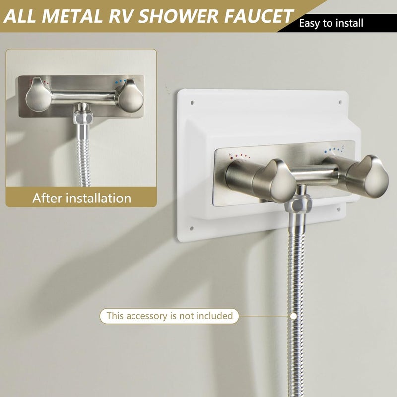 BEIYI All Metal Rv Shower Faucet, 4" Camper Shower Valve Replacement Diverter for Rv, Camper, Motorhome, Travel Trailer, Brushed Nickel - Image 3